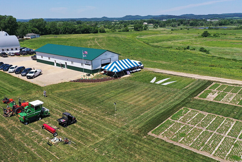 There are 10 different species of forage grasses, four species of turf grasses, and two species of legumes being evaluated.