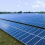 Solar panels in field