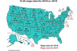  H-2A wage rates published by the Department of Labor
