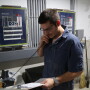 Employee in barn