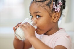girl drinking milk