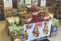 pear display at supermarket