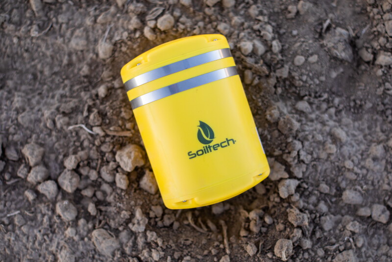 Soiltech's handheld sensor is planted, harvested, transported and stored with the grower's crops.