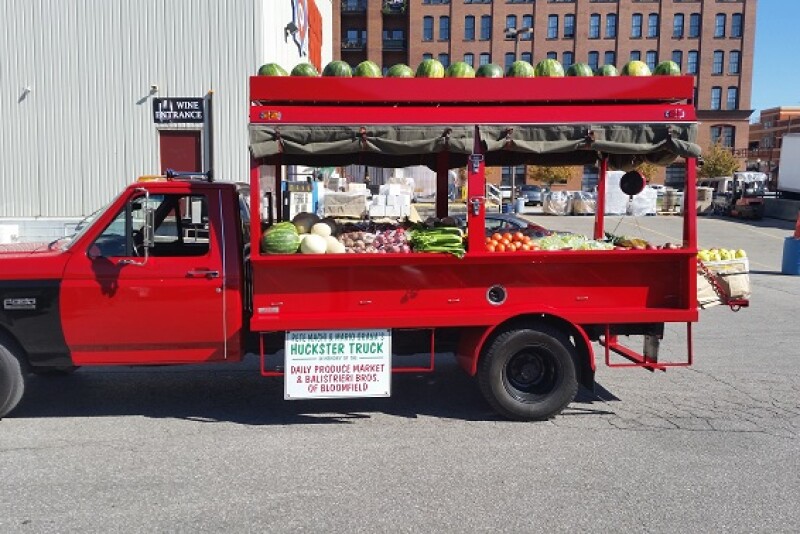 Peter Machi's replica of a produce huckster truck common decades ago.