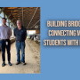 Fourth year med student Connor Fullerton visits with Iowa dairy farmer, Doug Stensland.