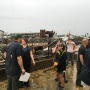 A tornado leveled a dairy barn at Pebble Knolls Dairy near Waupun, Wis.