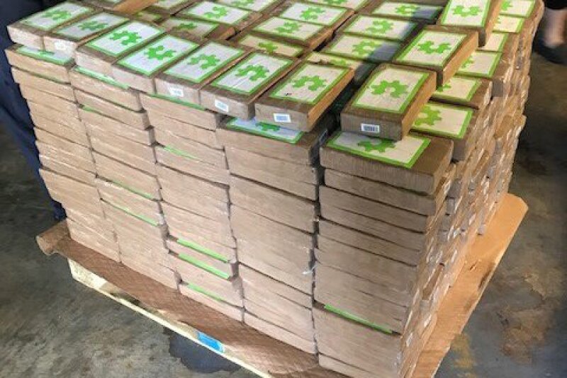 The cocaine found in two pallets of bananas has a street value of almost $18 million.
