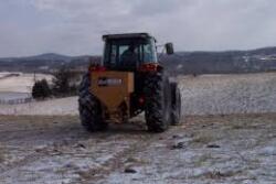 On fields with relatively sparse plant cover, frost seeding can succeed with little to no soil preparation. On fields where plant cover is thicker, grazing, mowing or some light tillage prior to seeding can help improve germination.