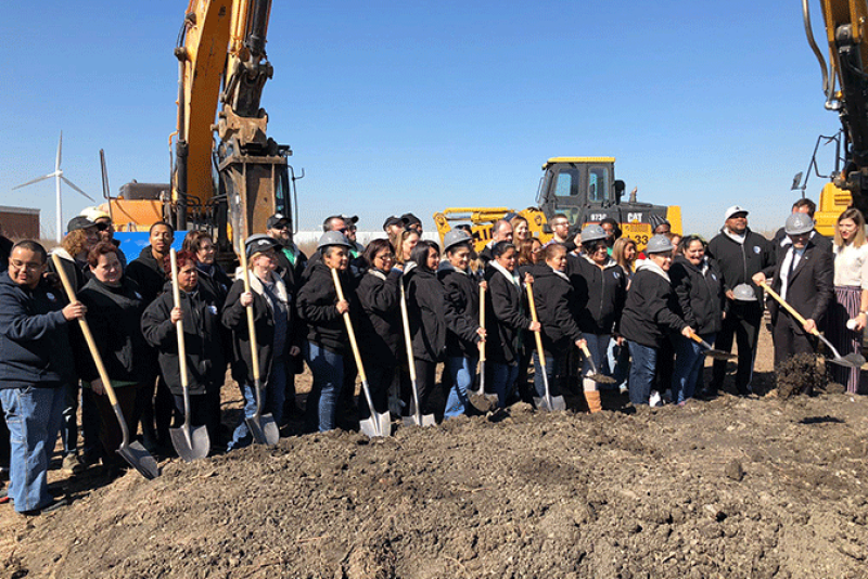 Gotham Greens broke ground March 15 on a new greenhouse in Chicago's Pullman area.