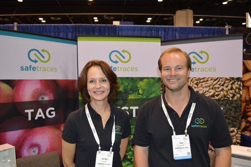 Urike Hodges, vice president of business operations for SafeTraces, Pleasanton, Calif. and Sky Johnson, sales manager for Western region for SafeTraces, say the company’s technology provides full traceability at the item level.
