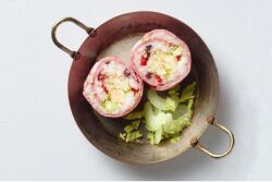 Will "beefshi" be the next big food trend? The Muffarolletta is a classic New Orleans favorite made with beef salami, olives, capers and cheese rolled up with sushi rice. 
