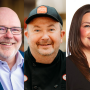 Shown from left are Kevin Brooks, chief revenue officer for Procurant; Mark Kowalkowski, corporate executive chef for Oliver’s Market; and Vanessa Nieto, director of foodservice for Raley’s.
