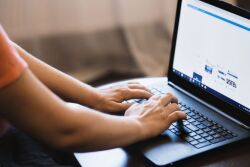 Man working on a laptop