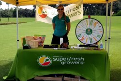 Brena Mengarelli, content manager of Domex Superfresh Growers at exhibiting at Global Organic Produce Expo Golf.
