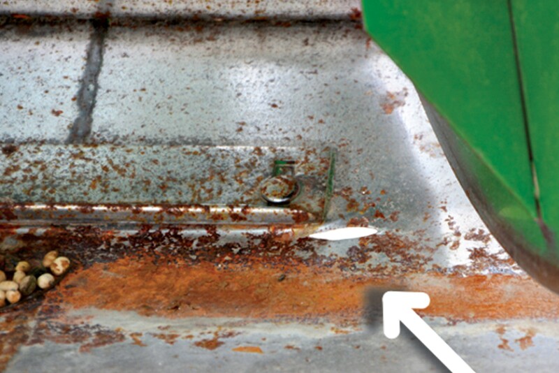 Small Hole in Combine Header Trough 