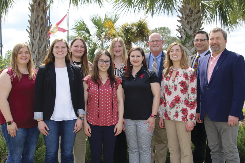 Recipients of the $5,000 AASVF-Merck Veterinary Student Scholarship (from left): Shelby Perkins, University of Missouri; Grace Elijah, Kansas State University; Rachel Stika, Iowa State University; Sophie Leone, Colorado State University; Kayla Castevens, North Carolina State University; Elizabeth Noblett, North Carolina State University; and Taylor Homann, University of Minnesota. Also pictured are Drs Jack Creel, Joe Roder, and Justin Welsh, Merck Animal Health. Not pictured are scholarship recipients Matt Finch, Iowa State University; Jamie Madigan, North Carolina State University; and Zach Talbert, University of Illinois.