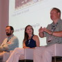 Producers Chris Noble (left), Anna Brakefield and Jamie Walter talk about on-farm diversification during the 2017 Tomorrow's Top Producer conference July 20 in Nashville, Tenn.