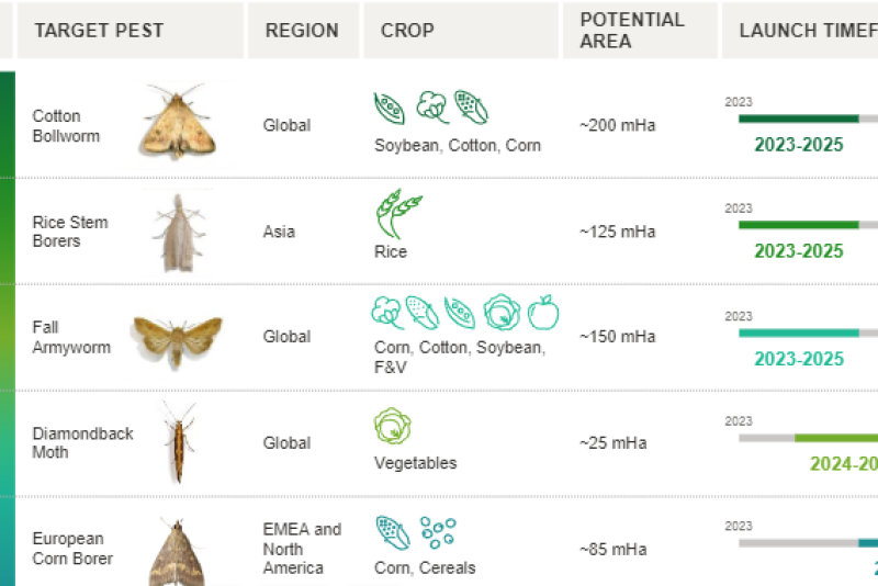 First commercial sales of the FMC pheromone products will be launched as early as 2024. BioPhero has five products in its pipeline with launch dates in the next five years. 