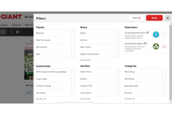 Consumers can search for products that have different sustainability attributes on The Giant Co.'s online platform.