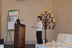 Dari Duval, economic impact analyst with the University of Arizona, speaks to the Fresh Produce Association of the Americas 50th Nogales Produce Convention.