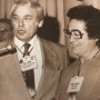  Bill Coon of The Packer presents Frieda Caplan with The Packer's Produce Marketer of the Year award at the 1979 Produce Marketing Association Convention.