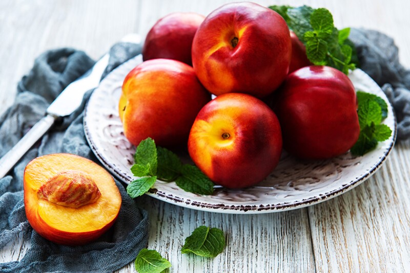Nectarines on a plate