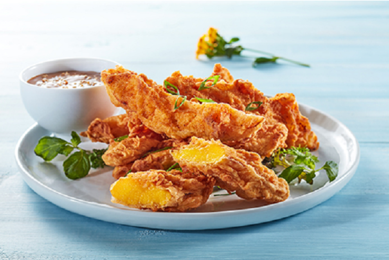 Chef Tamra Scroggins of the Daily Grill, a chain of California restaurants, created Deep Fried Pickled Green Mango Spears with Tamari Sesame Dipping Sauce.