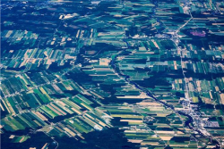 Farming in Quebec south of the St. Lawrence River at Quebec City.
