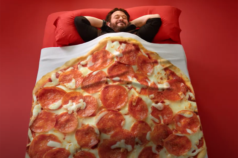 Man in Pepperoni bed