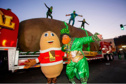 Spuddy Buddy and the Tater Team join the First Ever 16th Annual World's Shortest St. Patrick's Day Parade in Hot Springs, Ark., in 2019. 