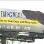 A billboard from People for the Ethical Treatment of Animals (PETA) doesn't appear to be meeting the animal rights group's goals of pushing people to a vegan diet after being installed in Kansas City, Missouri. 