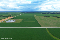 Aerial land field fields corn soybeans