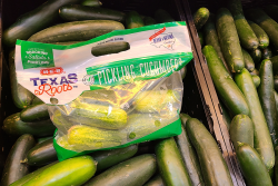 Resealable pouch of cucumbers