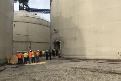 Around 9 a.m. on Friday morning, emergency crews responded to the Anderson’s grain storage facility in Toledo, Ohio on Edwin Drive as two employees were reported trapped in a grain storage tank. 