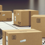 Boxes on a conveyor line