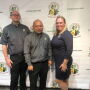 Zac Benedict, online marketing director for the California Avocado Commission, Irvine,  Calif., with David Cruz, business development director, and April Aymami, industry affairs director. The commission was concluding its celebation of its 40th anniversary at Fresh Summit.
