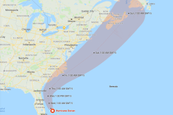 Hurricane Dorian is currently expected to reach the Carolinas sometime on Thursday.