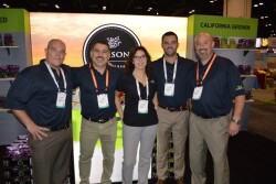 Derrick Bender, Justin Parnagian, Angela Lopez, Charles Rowland, Chad Nelsen, with Fowler Packing, Fresno, Calif. at the Fresh Summit in Orlando, Fla.