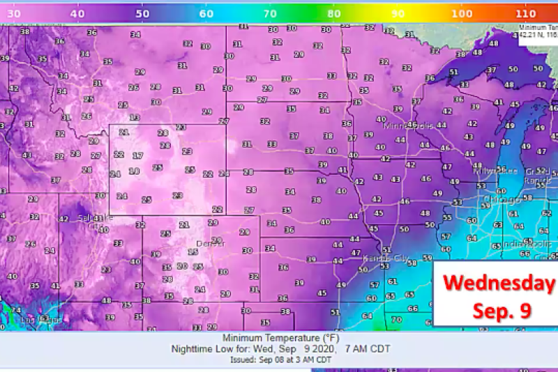As the Great Plains see plunging temperatures this week, one meteorologist thinks crops in the core of the Corn Belt escaped major damage thanks to constant cloud cover. However, livestock producers may not be so lucky.