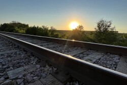 railroad at sunset 