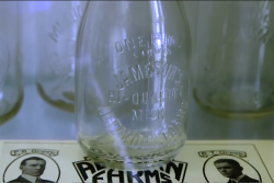 Glass milk bottle