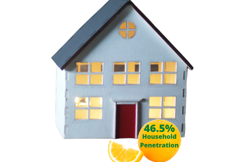 house orange wedge and whole orange and statistic