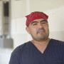 Employee on sow farm
