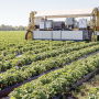 A Harvest CROO machine at work in a field.