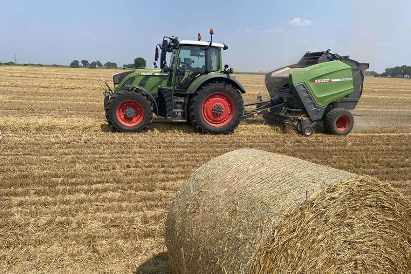 The Germany-based Fendt engineering team is prototyping a fully autonomous tractor and round baler setup. 
