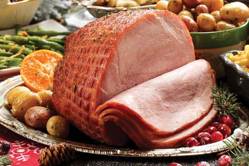 Sliced holiday ham