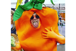 carrot costume man tongue