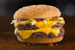 McDonald's fresh beef double Quarter Pounder.