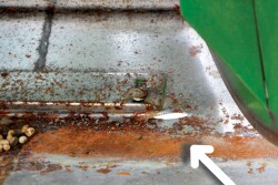 Small Hole in Combine Header Trough 
