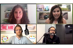 Clockwise from top left: Miriam Wolk, vice president of member services at United Fresh; Denise Junqueiro, senior director of marketing and communications for Mission Produce; Ajit Saxena, public relations and digital marketing manager for Mucci Farms; and Patrick Kelly, host of the Produce Industry Podcast. 